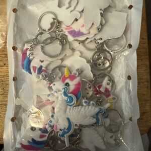 Unicorn Keychain Set for Kids - Pink and White